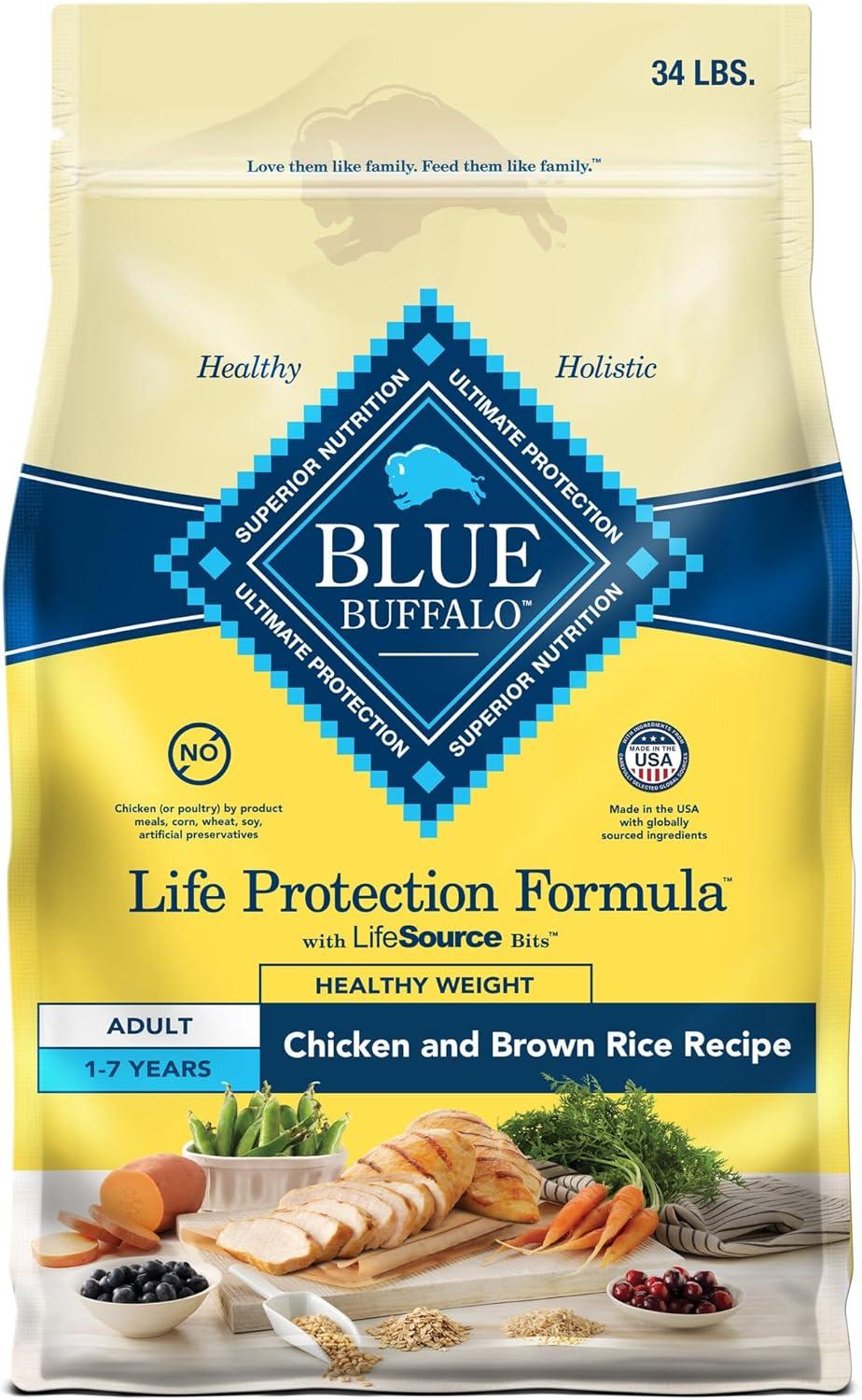 imageBlue Buffalo Life Protection Formula Adult Small Breed Dry Dog Food Supports High Energy Needs Made with Natural Ingredients Chicken amp Brown Rice Recipe 15lb BagHealthy Weight Chicken Brown Rice