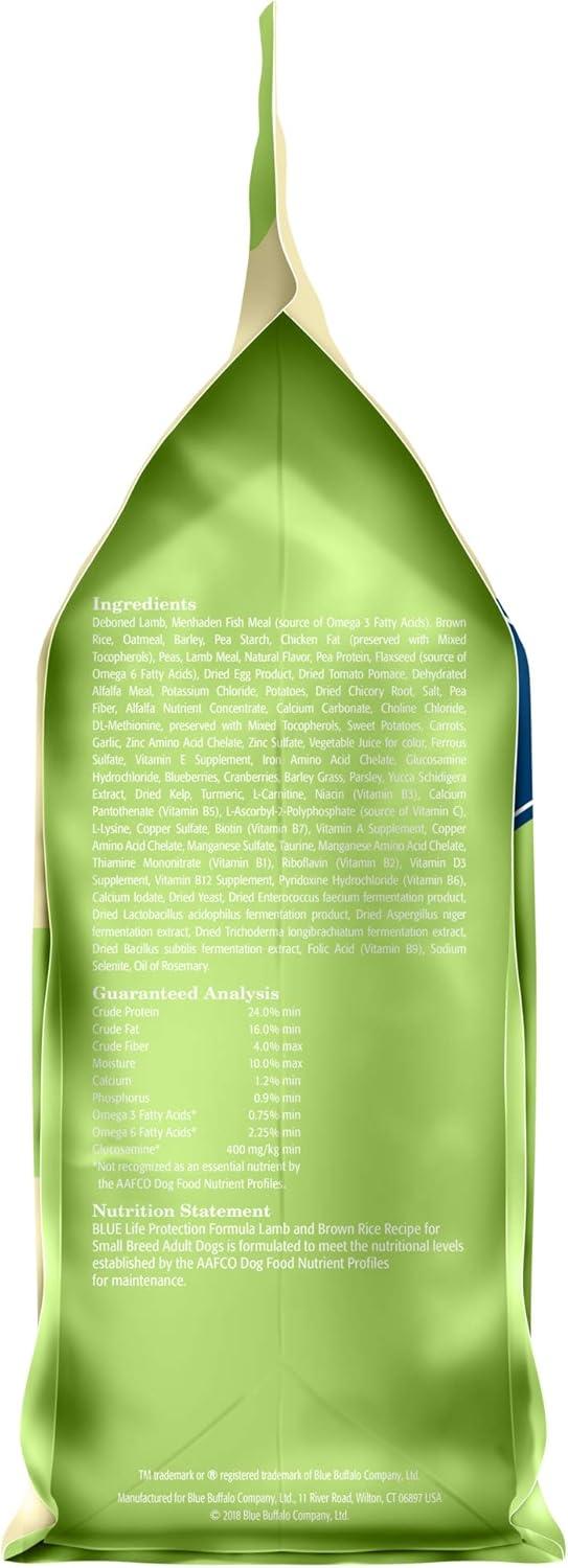 imageBlue Buffalo Life Protection Formula Adult Small Breed Dry Dog Food Supports High Energy Needs Made with Natural Ingredients Chicken amp Brown Rice Recipe 15lb BagLamb Brown Rice