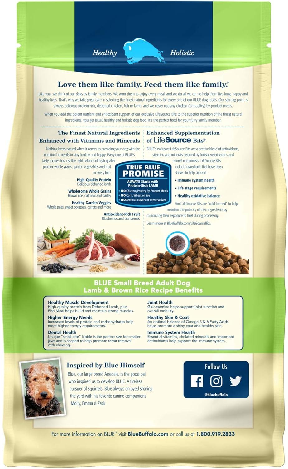 imageBlue Buffalo Life Protection Formula Adult Small Breed Dry Dog Food Supports High Energy Needs Made with Natural Ingredients Chicken amp Brown Rice Recipe 15lb BagLamb Brown Rice