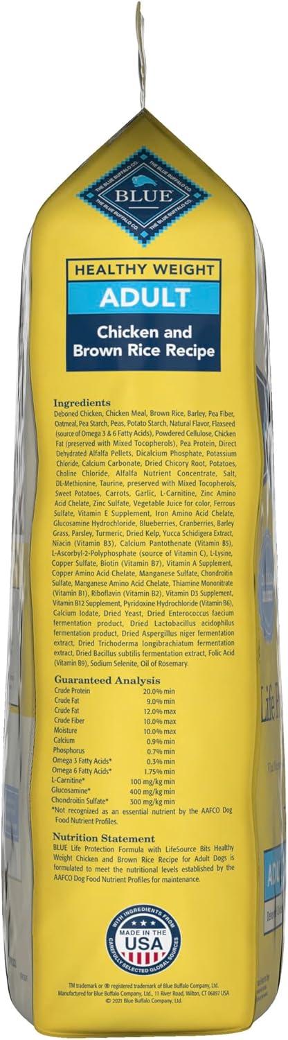imageBlue Buffalo Life Protection Formula Adult Small Breed Dry Dog Food Supports High Energy Needs Made with Natural Ingredients Chicken amp Brown Rice Recipe 15lb BagHealthy Weight Chicken Brown Rice