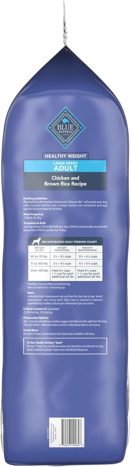 imageBlue Buffalo Life Protection Formula Healthy Weight Large Breed Adult Dry Dog Food for Weight Control Made with Natural Ingredients Chicken amp Brown Rice Recipe 30lb BagChicken Brown Rice