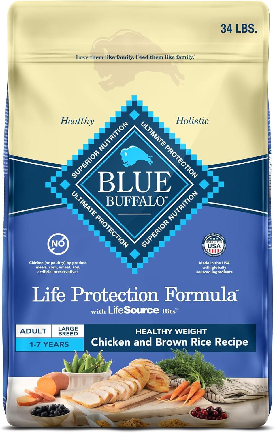 imageBlue Buffalo Life Protection Formula Healthy Weight Large Breed Adult Dry Dog Food for Weight Control Made with Natural Ingredients Chicken amp Brown Rice Recipe 30lb BagChicken Brown Rice