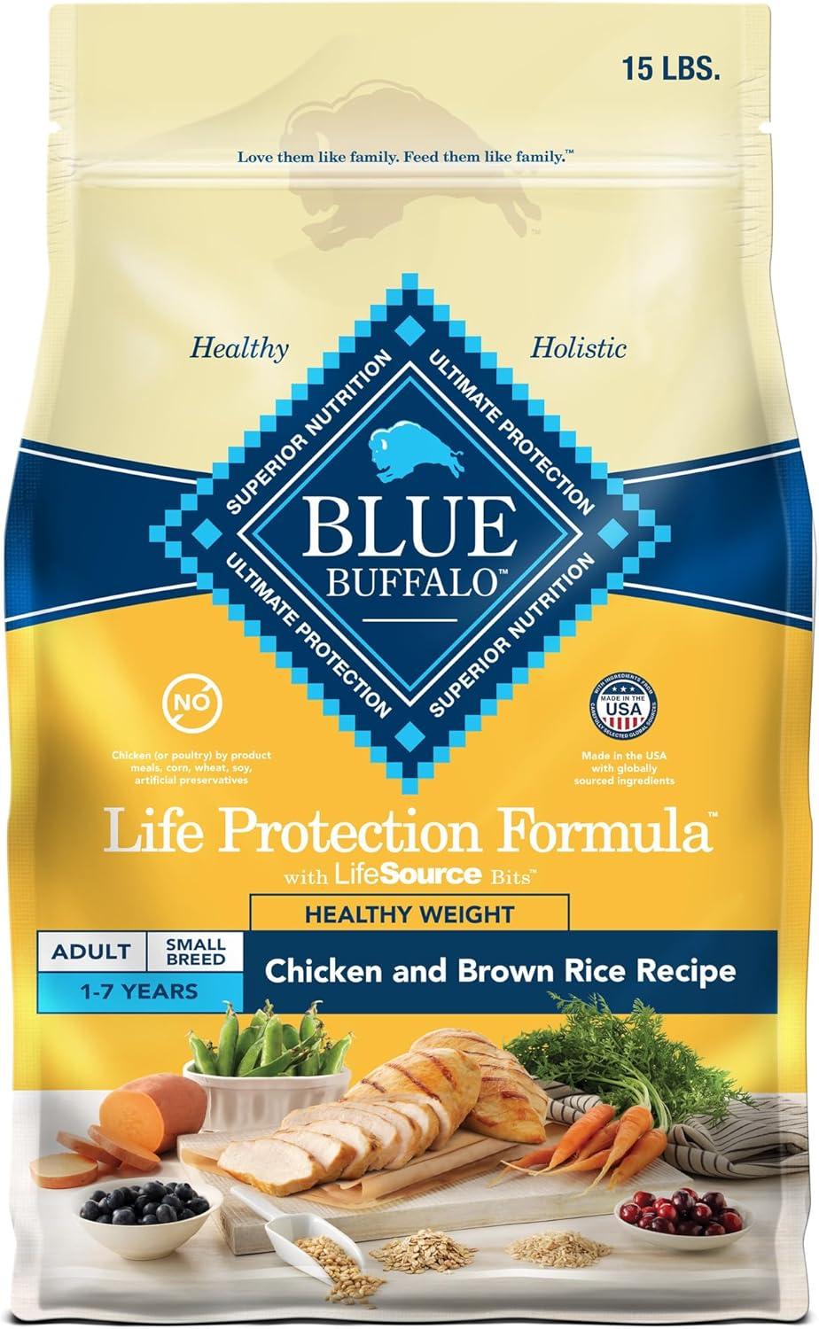 imageBlue Buffalo Life Protection Formula Healthy Weight Small Breed Dry Dog Food Supports an Ideal Weight Made with Natural Ingredients Chicken amp Brown Rice Recipe 5lb BagChicken Brown Rice