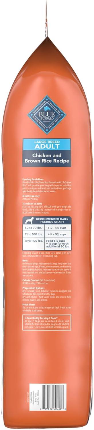 imageBlue Buffalo Life Protection Formula Large Breed Adult Dry Dog Food Promotes Joint Health and Lean Muscles Made with Natural Ingredients Lamb amp Brown Rice Recipe 34lb BagChicken Brown Rice