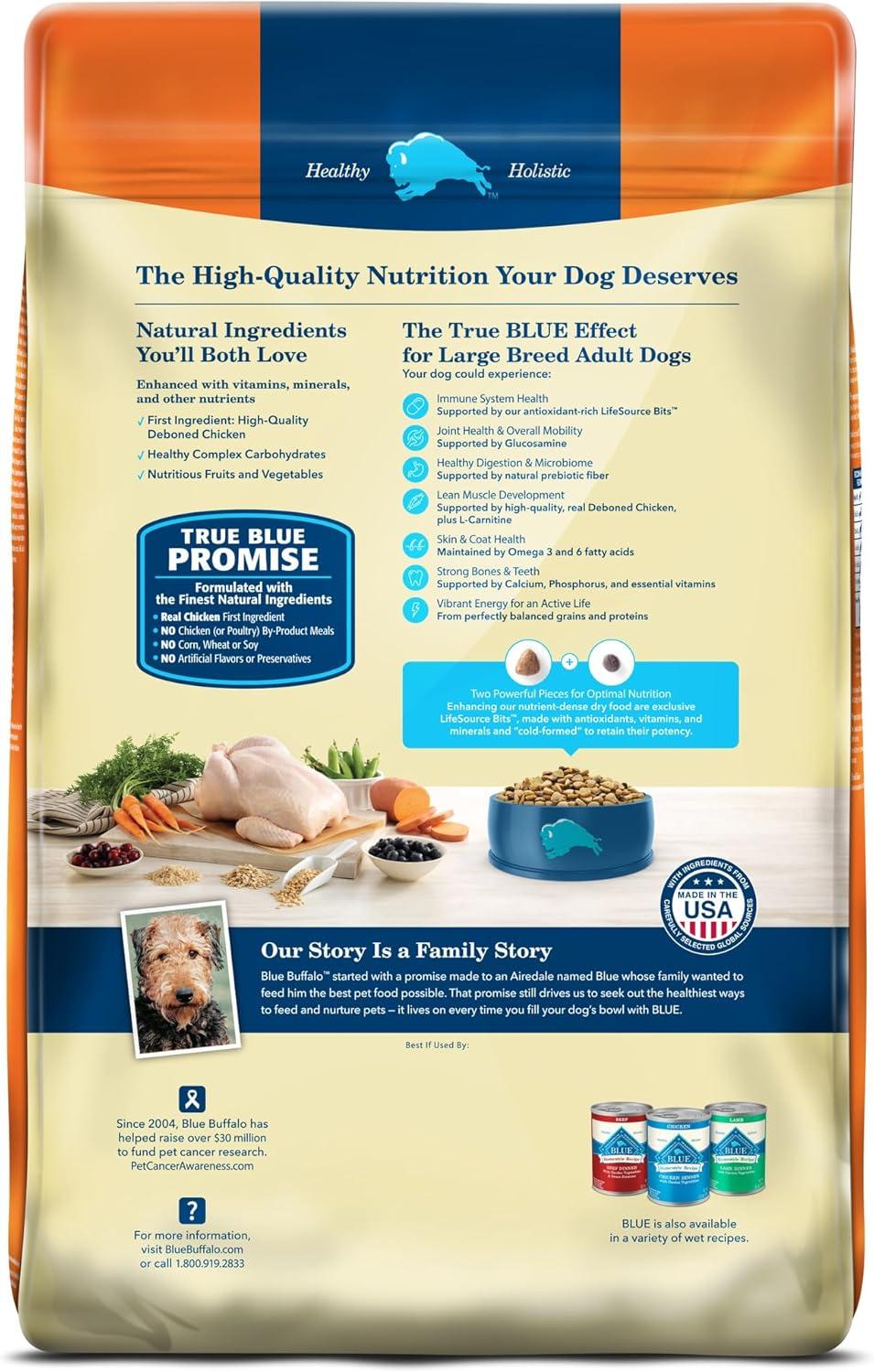 imageBlue Buffalo Life Protection Formula Large Breed Adult Dry Dog Food Promotes Joint Health and Lean Muscles Made with Natural Ingredients Lamb amp Brown Rice Recipe 34lb BagChicken Brown Rice