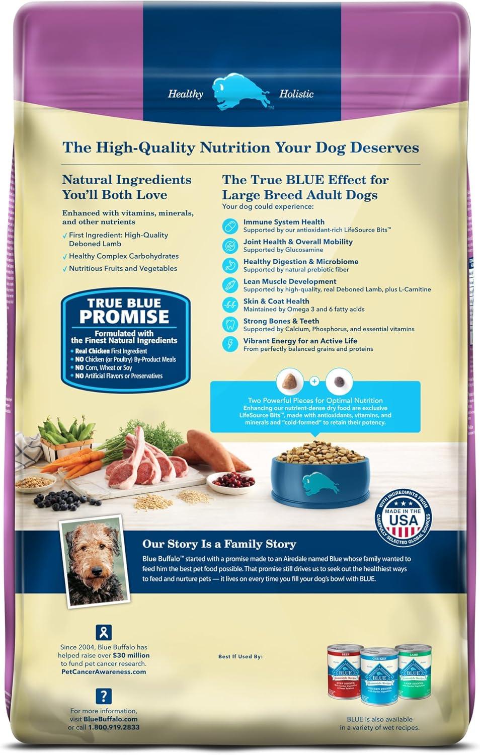 imageBlue Buffalo Life Protection Formula Large Breed Adult Dry Dog Food Promotes Joint Health and Lean Muscles Made with Natural Ingredients Lamb amp Brown Rice Recipe 34lb BagLamb Brown Rice