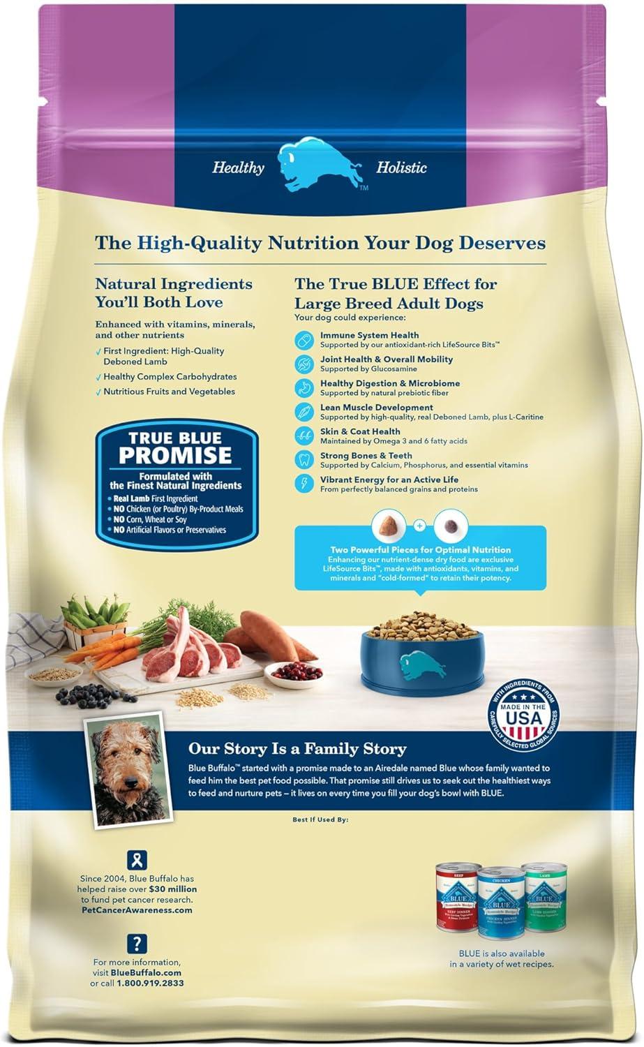 imageBlue Buffalo Life Protection Formula Large Breed Adult Dry Dog Food Promotes Joint Health and Lean Muscles Made with Natural Ingredients Lamb amp Brown Rice Recipe 34lb BagLamb Brown Rice