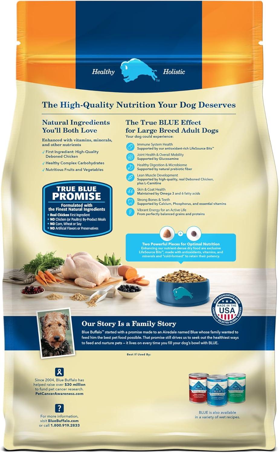 imageBlue Buffalo Life Protection Formula Large Breed Adult Dry Dog Food Promotes Joint Health and Lean Muscles Made with Natural Ingredients Lamb amp Brown Rice Recipe 34lb BagChicken Brown Rice