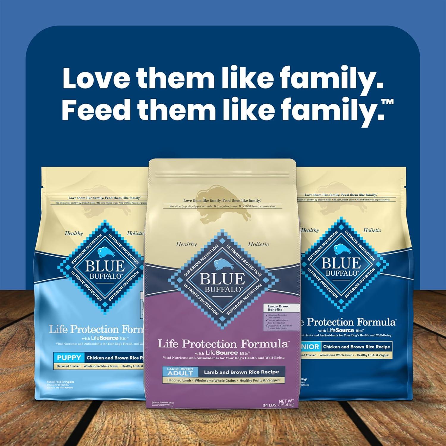 imageBlue Buffalo Life Protection Formula Large Breed Adult Dry Dog Food Promotes Joint Health and Lean Muscles Made with Natural Ingredients Lamb amp Brown Rice Recipe 34lb BagLamb Brown Rice
