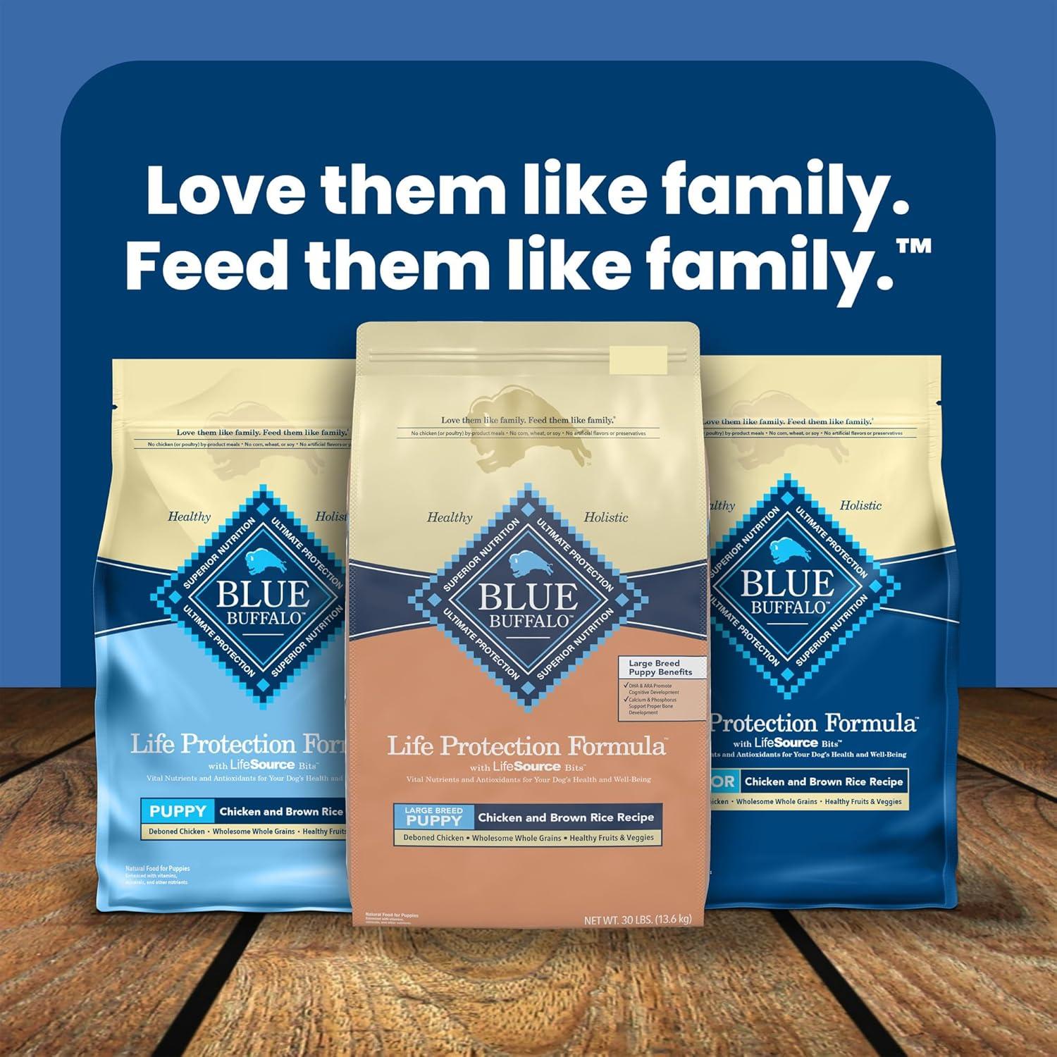 imageBlue Buffalo Life Protection Formula Large Breed Puppy Dry Dog Food with DHA Vital Nutrients amp Antioxidants Made with Natural Ingredients Chicken amp Brown Rice Recipe 34lb BagChicken Brown Rice