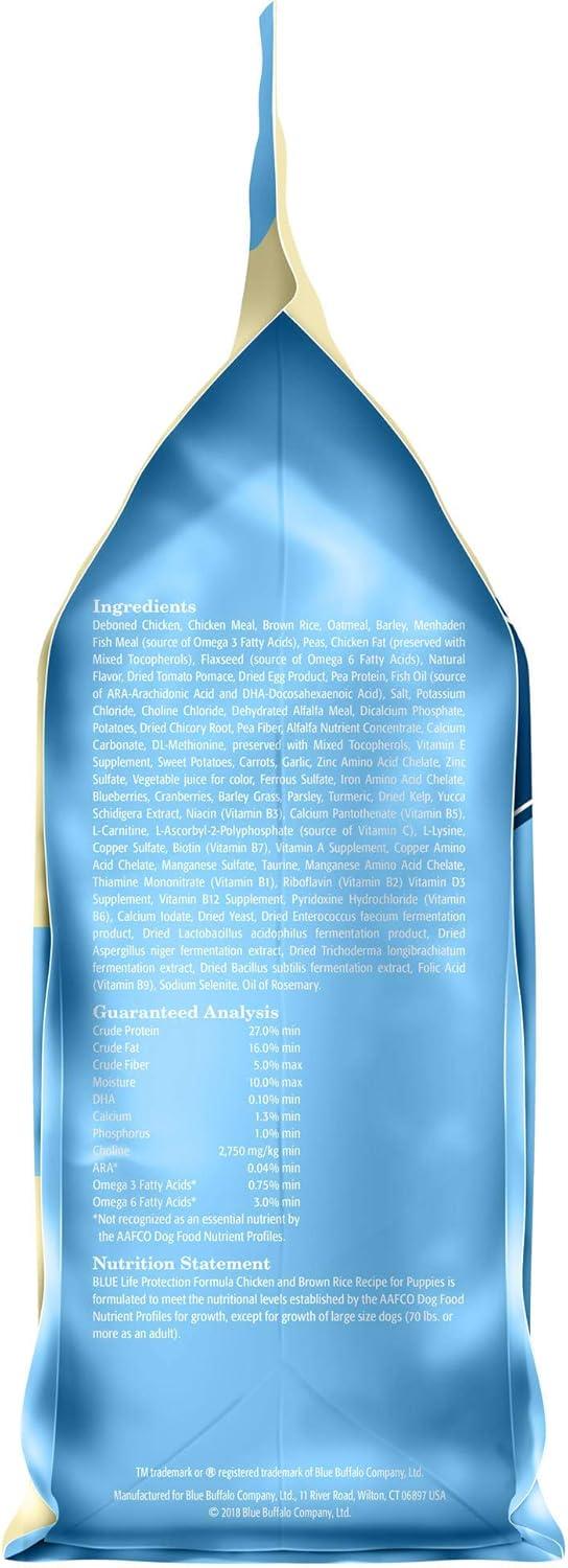 imageBlue Buffalo Life Protection Formula Puppy Dry Dog Food with DHA and ARA Made with Natural Ingredients Chicken amp Brown Rice Recipe 5lb BagChicken Brown Rice