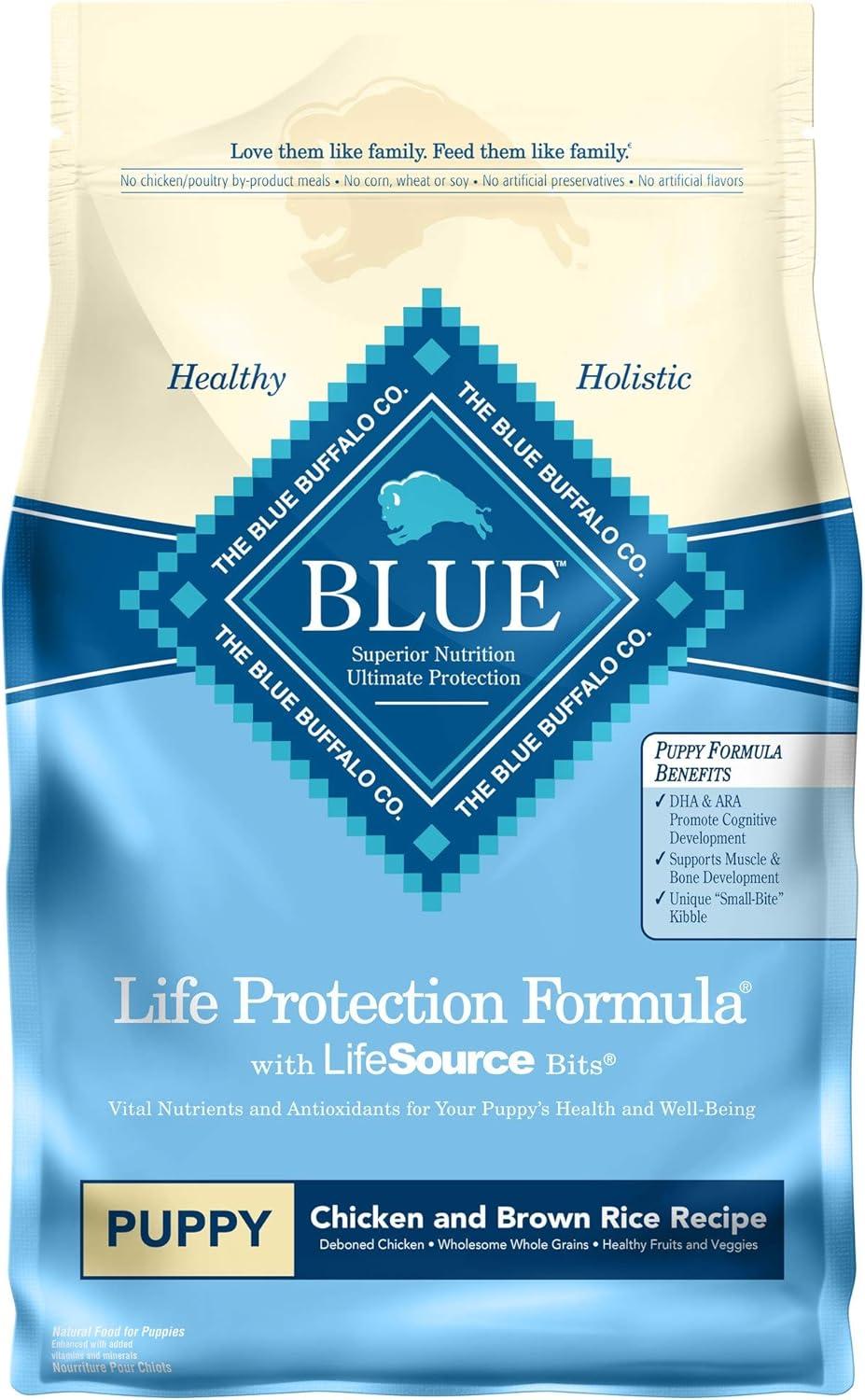 imageBlue Buffalo Life Protection Formula Puppy Dry Dog Food with DHA and ARA Made with Natural Ingredients Chicken amp Brown Rice Recipe 5lb BagChicken Brown Rice