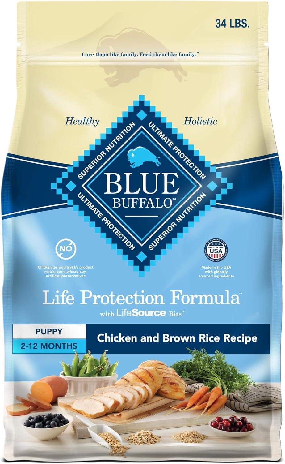 imageBlue Buffalo Life Protection Formula Puppy Dry Dog Food with DHA and ARA Made with Natural Ingredients Chicken amp Brown Rice Recipe 5lb BagChicken Brown Rice