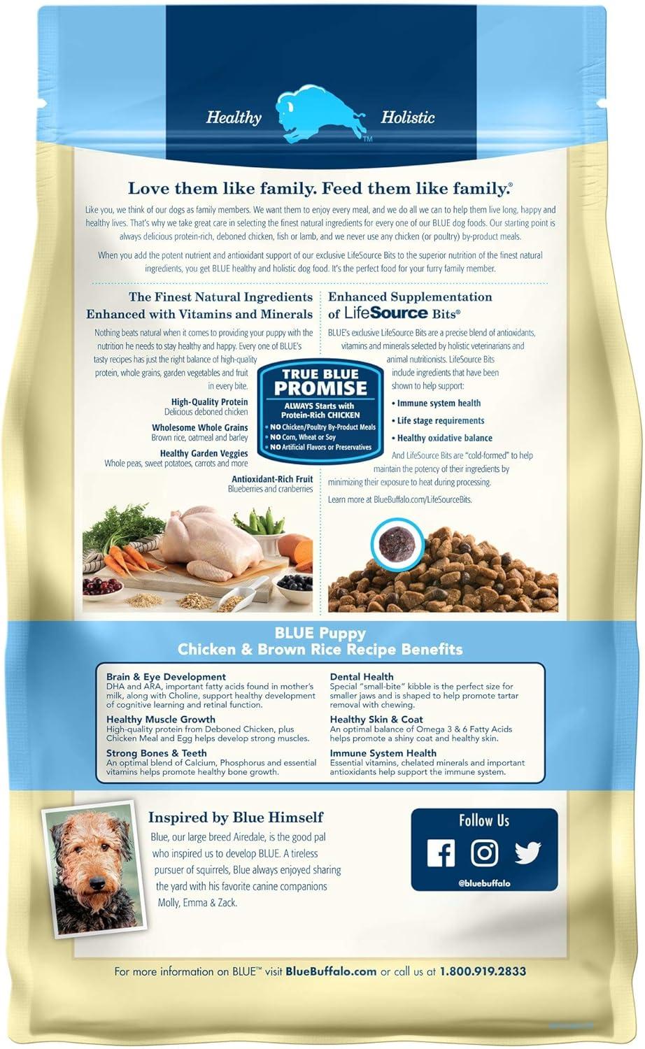 imageBlue Buffalo Life Protection Formula Puppy Dry Dog Food with DHA and ARA Made with Natural Ingredients Chicken amp Brown Rice Recipe 5lb BagChicken Brown Rice