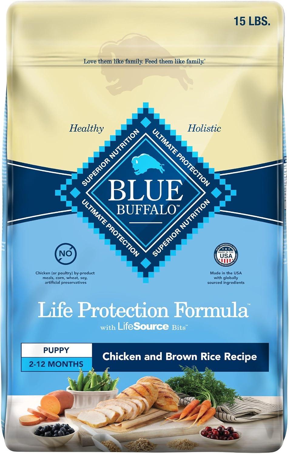 imageBlue Buffalo Life Protection Formula Puppy Dry Dog Food with DHA and ARA Made with Natural Ingredients Chicken amp Brown Rice Recipe 5lb BagChicken Brown Rice