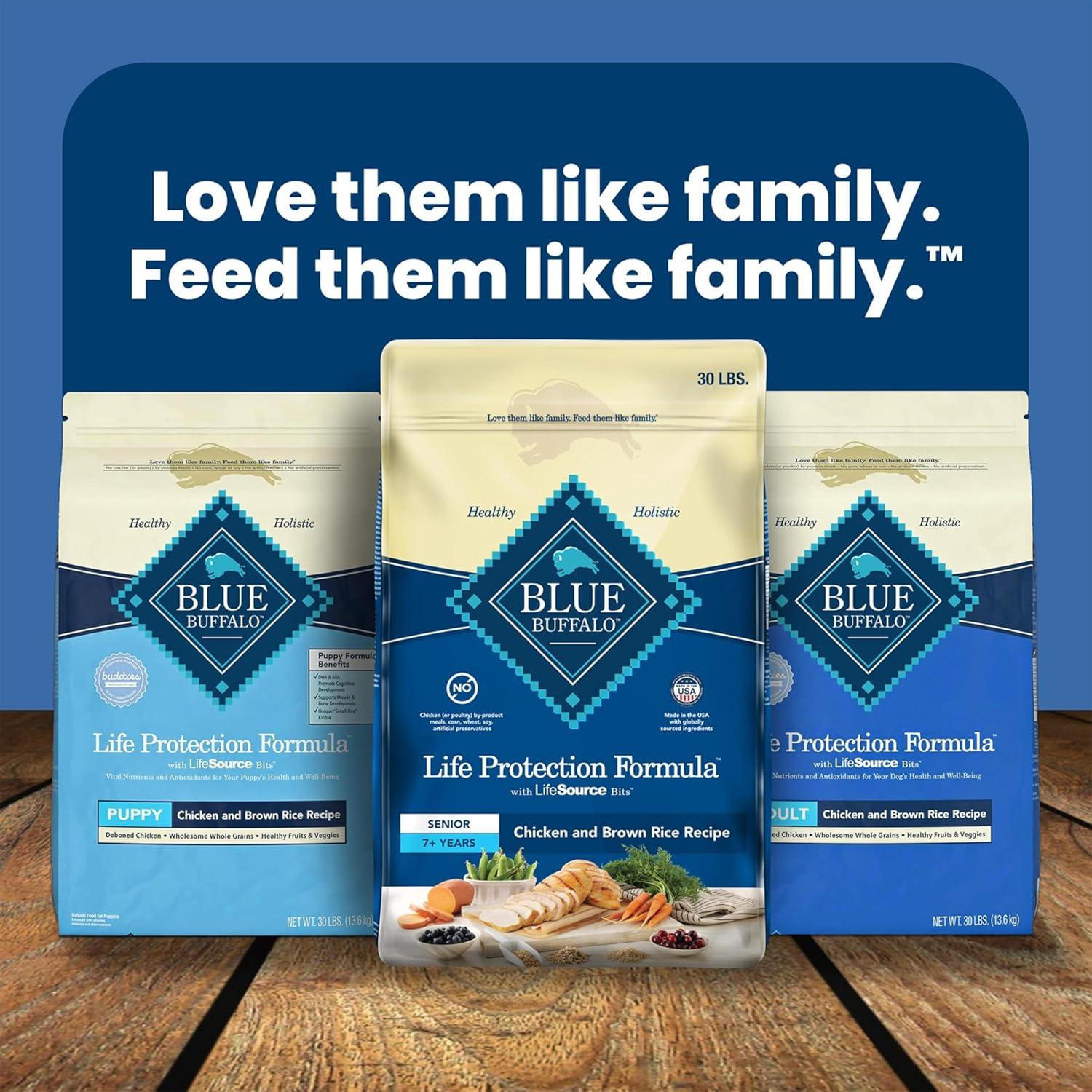 imageBlue Buffalo Life Protection Formula Senior Dry Dog Food Supports Joint Health and Mobility Made with Natural Ingredients Chicken amp Brown Rice Recipe 30lb BagChicken Brown Rice