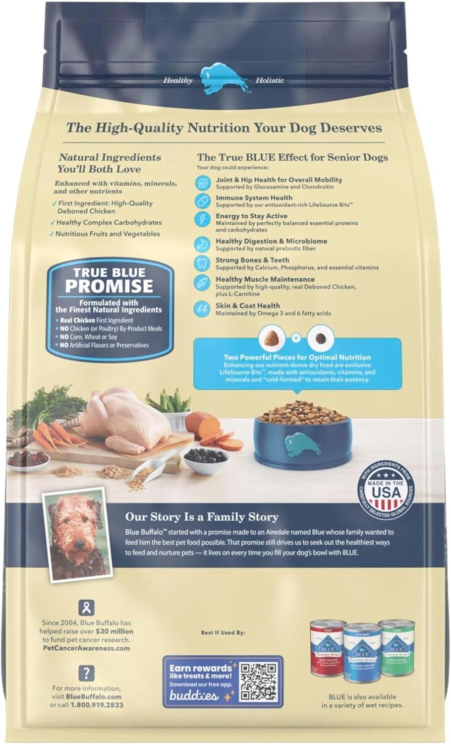 imageBlue Buffalo Life Protection Formula Senior Dry Dog Food Supports Joint Health and Mobility Made with Natural Ingredients Chicken amp Brown Rice Recipe 30lb BagChicken Brown Rice