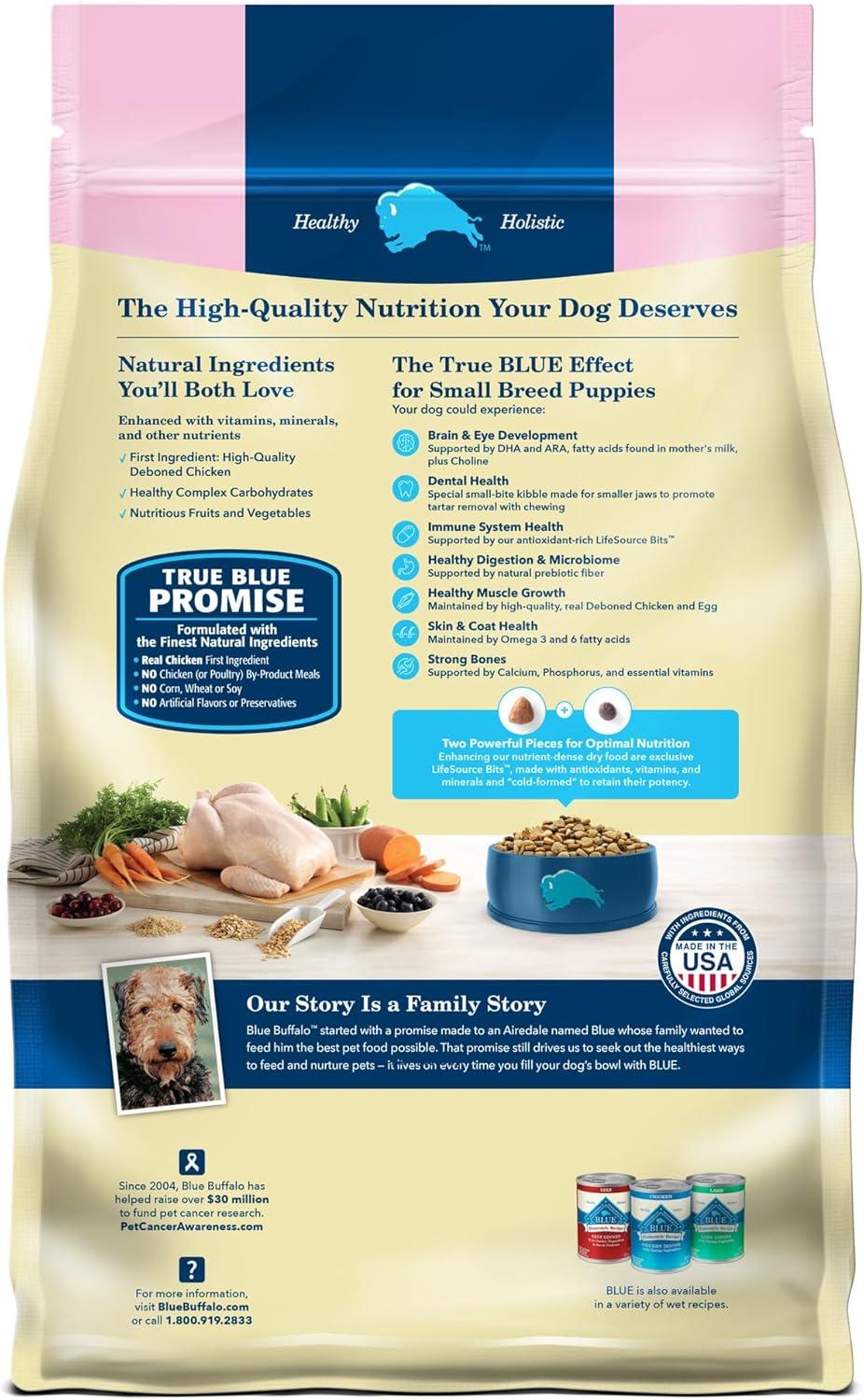 imageBlue Buffalo Life Protection Formula Small Breed Puppy Dry Dog Food with DHA Vital Nutrients amp Antioxidants Made with Natural Ingredients Chicken amp Oatmeal Recipe 5lb BagChicken Oatmeal