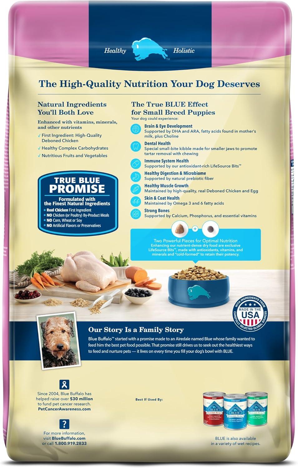 imageBlue Buffalo Life Protection Formula Small Breed Puppy Dry Dog Food with DHA Vital Nutrients amp Antioxidants Made with Natural Ingredients Chicken amp Oatmeal Recipe 5lb BagChicken Oatmeal