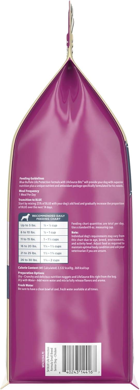 imageBlue Buffalo Life Protection Formula Small Breed Senior Dry Dog Food Supports Joint Health and Immunity Made with Natural Ingredients Chicken amp Brown Rice Recipe 5lb BagChicken Brown Rice