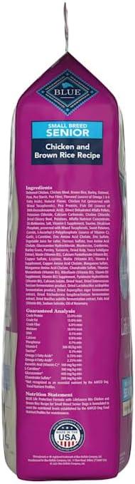 imageBlue Buffalo Life Protection Formula Small Breed Senior Dry Dog Food Supports Joint Health and Immunity Made with Natural Ingredients Chicken amp Brown Rice Recipe 5lb BagChicken Brown Rice