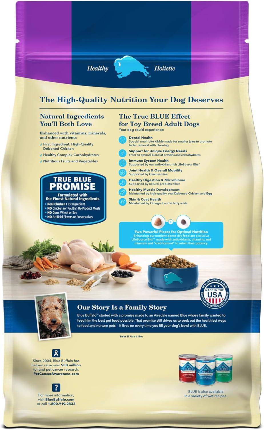 imageBlue Buffalo Life Protection Formula Toy Breed Adult Dry Dog Food Supports High Energy Needs Made with Natural Ingredients Chicken amp Brown Rice Recipe 4lb Bag4 Pound Pack of 1