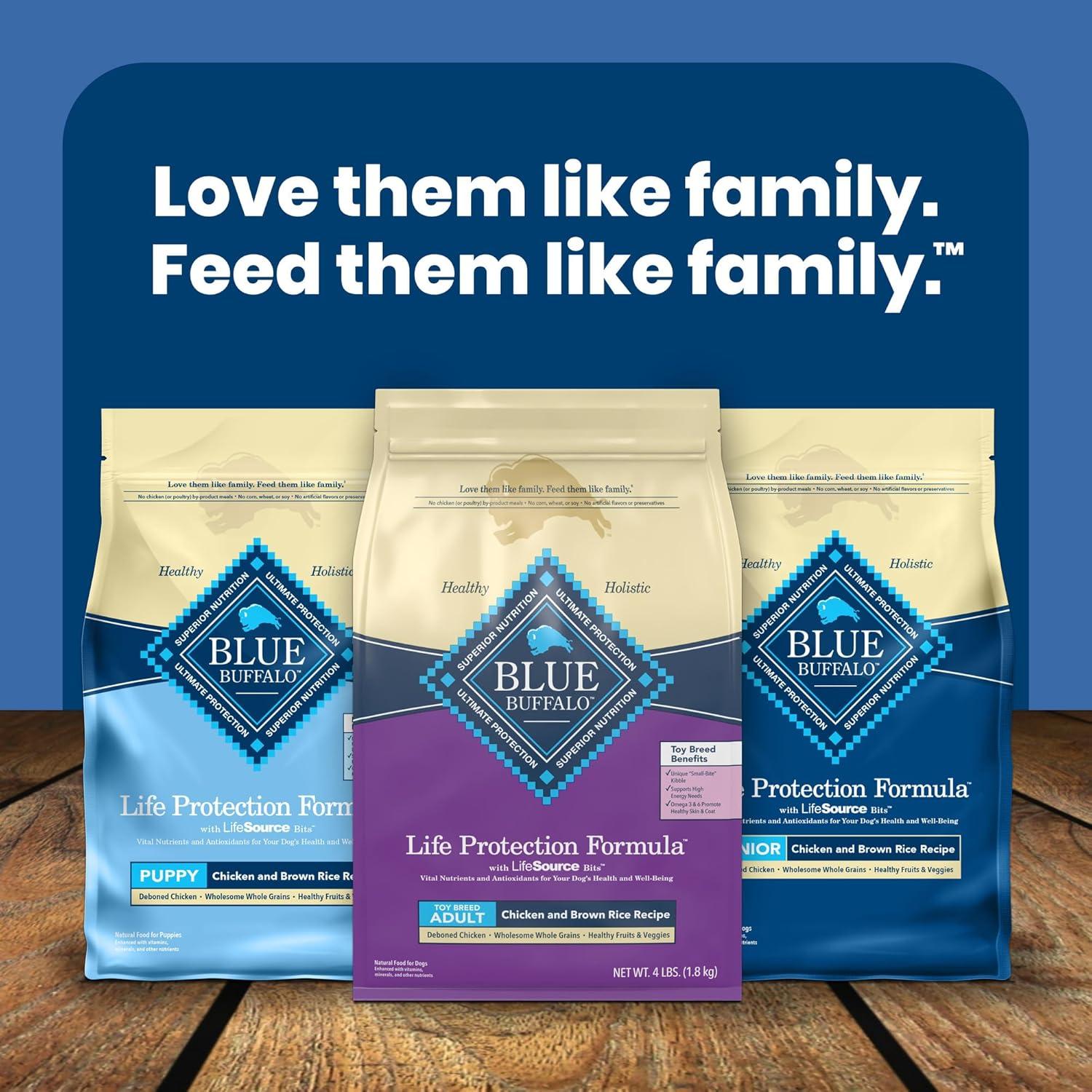 imageBlue Buffalo Life Protection Formula Toy Breed Adult Dry Dog Food Supports High Energy Needs Made with Natural Ingredients Chicken amp Brown Rice Recipe 4lb Bag4 Pound Pack of 1