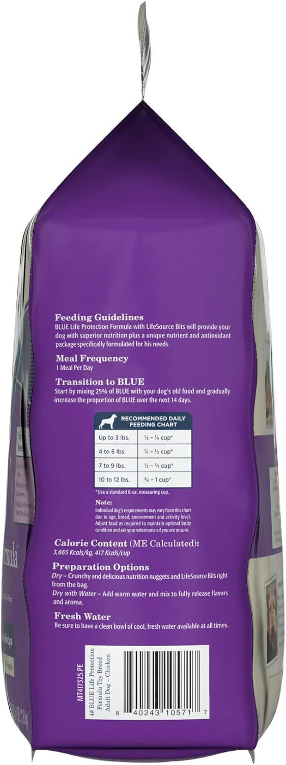 imageBlue Buffalo Life Protection Formula Toy Breed Adult Dry Dog Food Supports High Energy Needs Made with Natural Ingredients Chicken amp Brown Rice Recipe 4lb Bag4 Pound Pack of 2