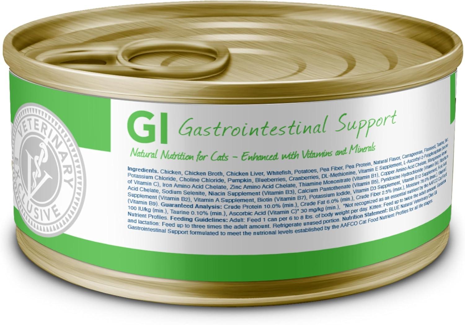 imageBlue Buffalo Natural Veterinary Diet GI Gastrointestinal Support Wet Cat Food Veterinarians Prescription Required Chicken 55oz Cans 24 Count