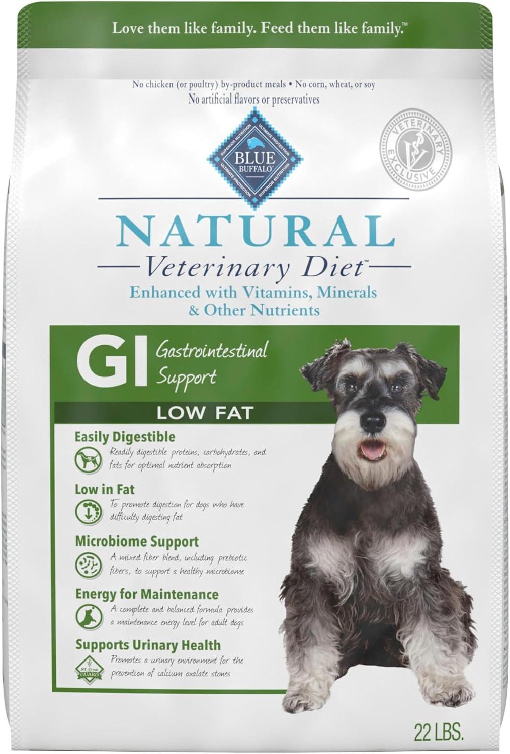 imageBlue Buffalo Natural Veterinary Diet GI Low Fat Gastrointestinal Support Dry Dog Food Veterinarians Prescription Required Whitefish 22 lb BagWhitefish