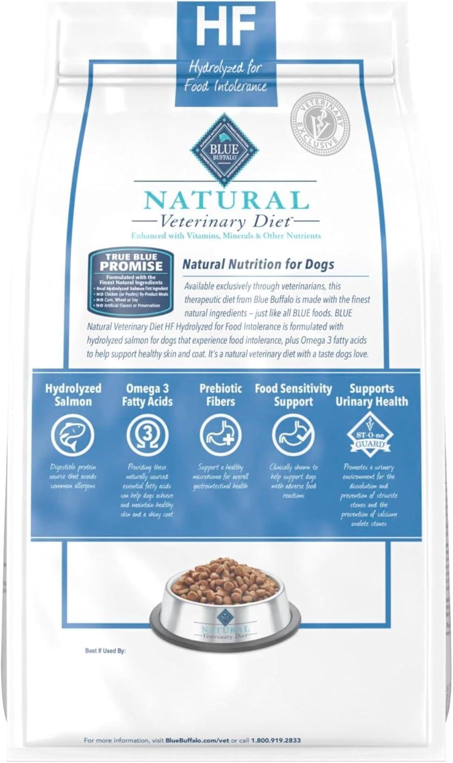 imageBlue Buffalo Natural Veterinary Diet HF Hydrolyzed for Food Intolerance Dry Dog Food Salmon 6lb BagSalmon