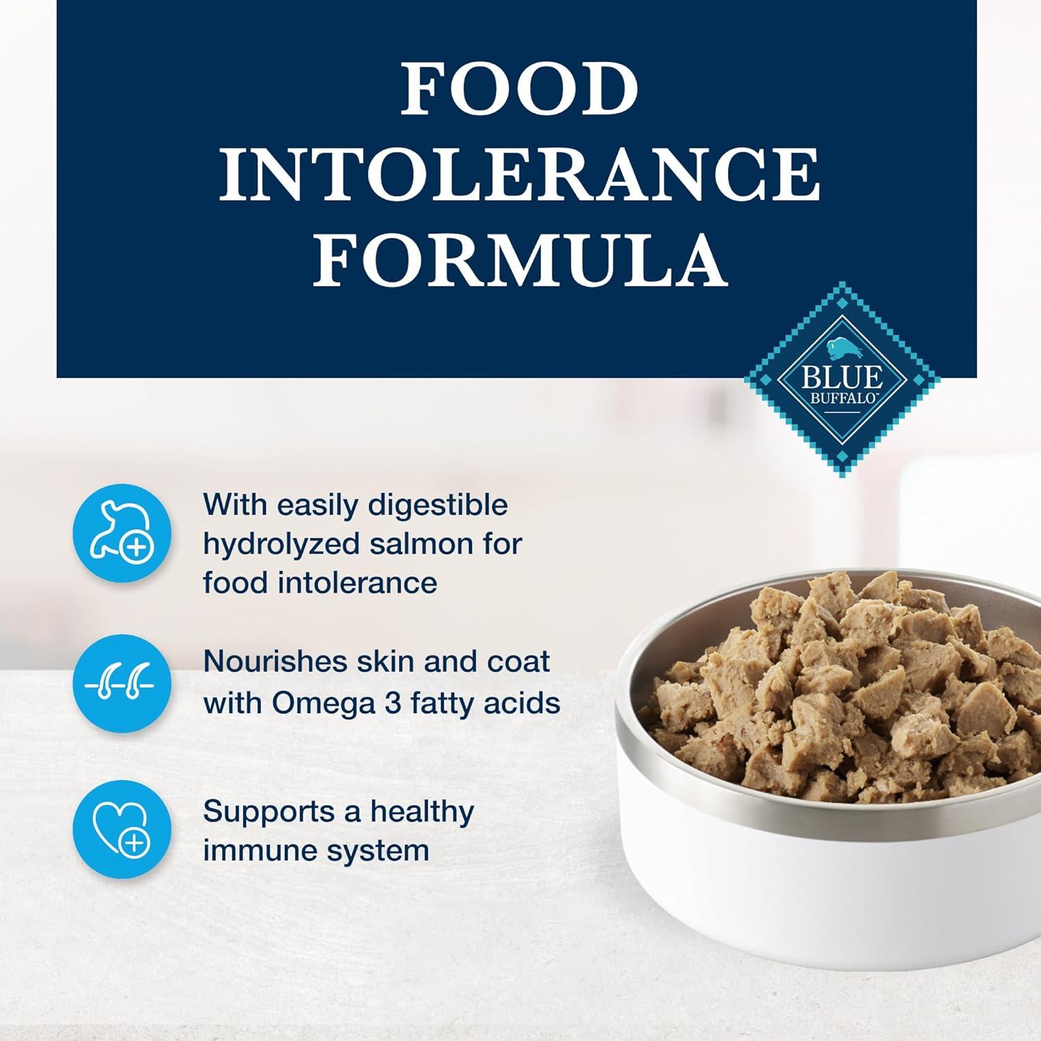 imageBlue Buffalo Natural Veterinary Diet HF Hydrolyzed for Food Intolerance Wet Cat Food Veterinarians Prescription Required Salmon 55oz Cans 24 Count