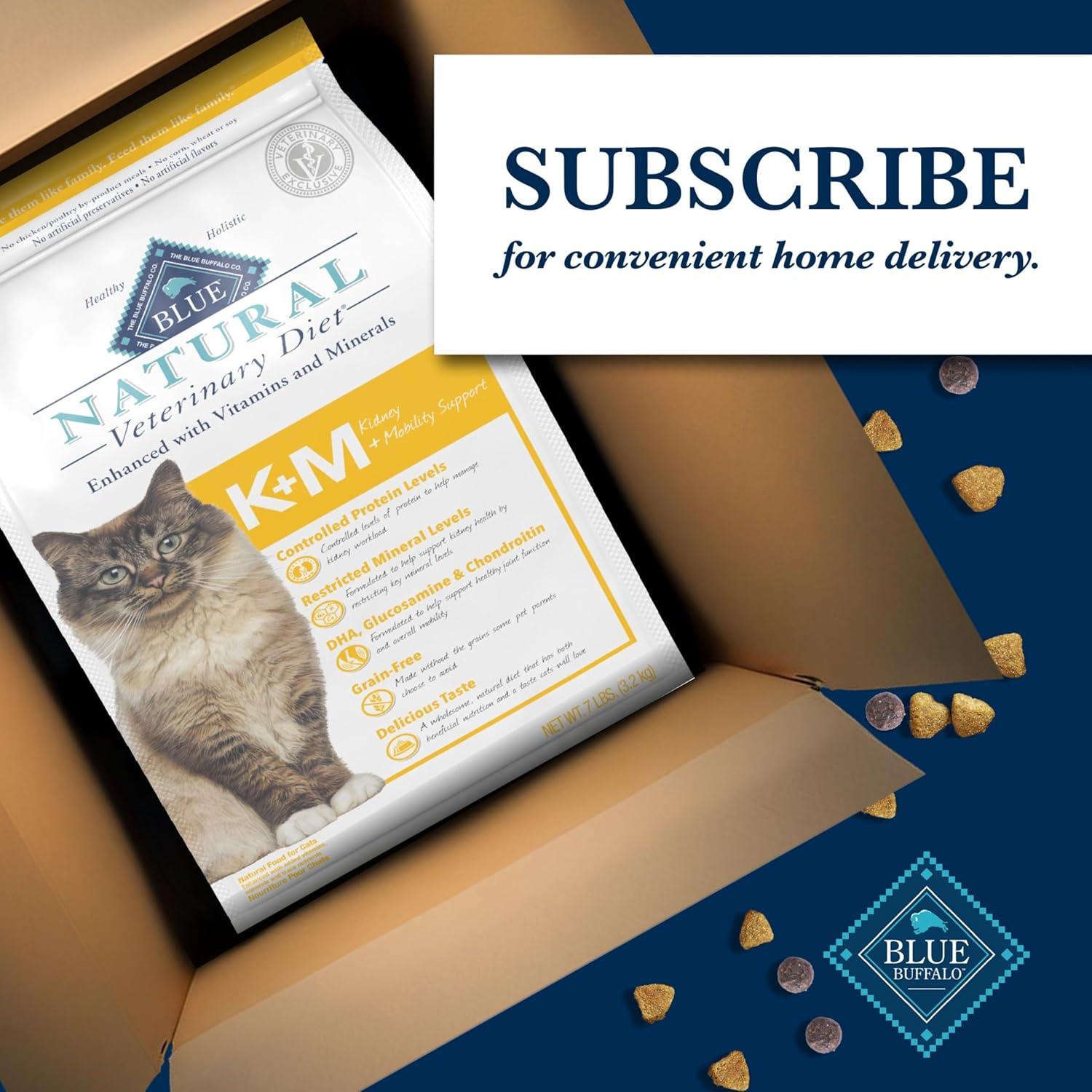 imageBlue Buffalo Natural Veterinary Diet KM Kidney Mobility Support Dry Cat Food Chicken 7Lb Bag