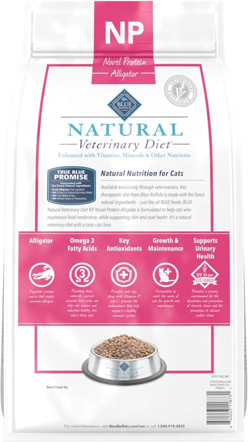 imageBlue Buffalo Natural Veterinary Diet NP Novel Protein Dry Cat Food Alligator 7lb Bag