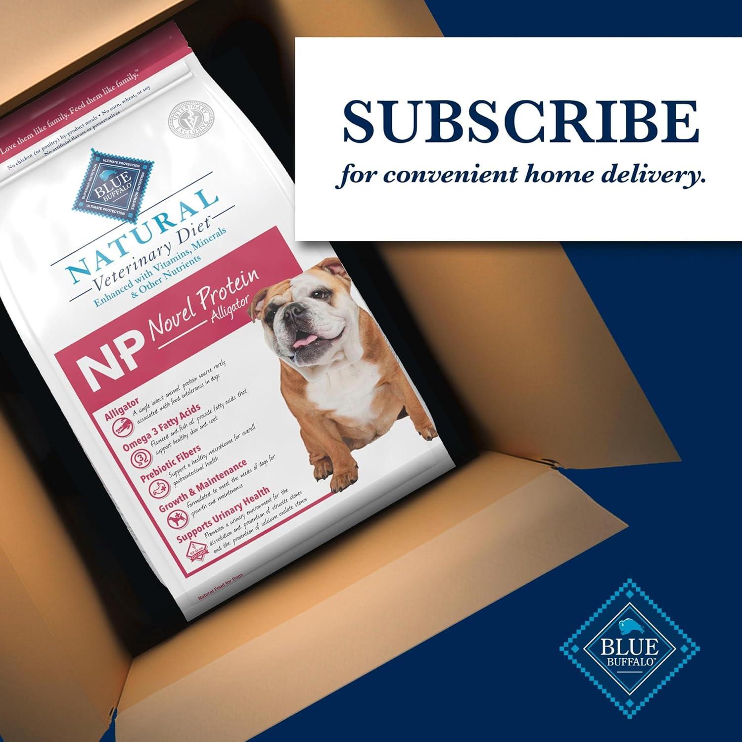 imageBlue Buffalo Natural Veterinary Diet NP Novel Protein Dry Dog Food Food Sensitivity Formula Veterinarian Prescription Required Alligator 22lb BagAlligator