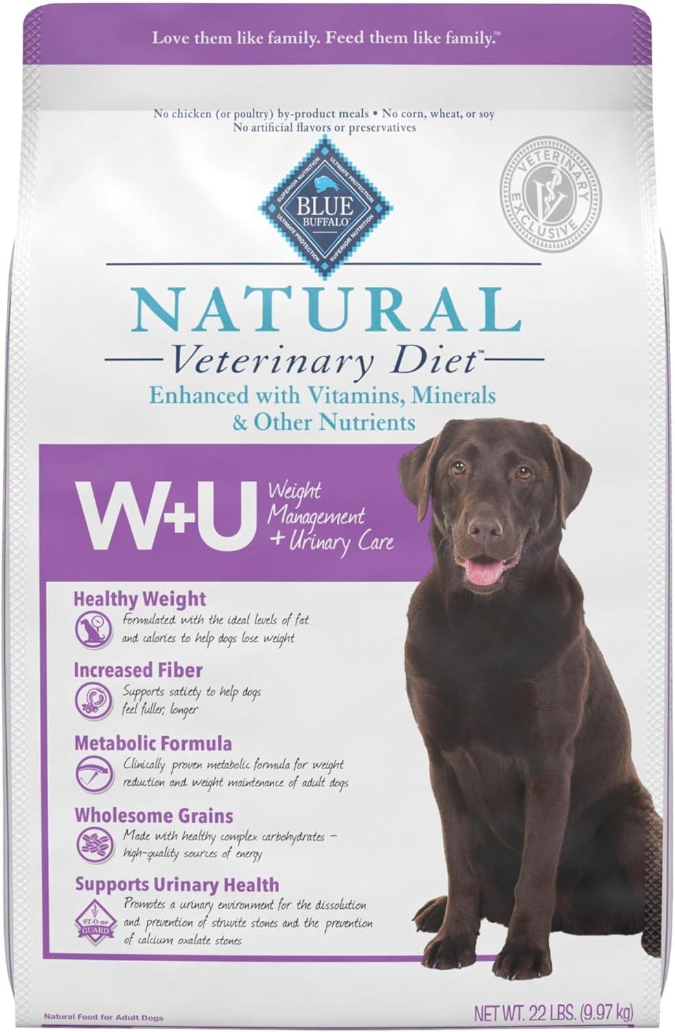 imageBlue Buffalo Natural Veterinary Diet WU Weight Management Urinary Care Dry Dog Food Veterinarian Prescription Required Chicken 22lb BagChicken