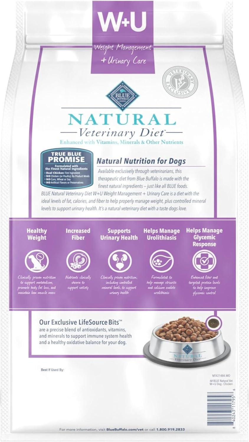 imageBlue Buffalo Natural Veterinary Diet WU Weight Management Urinary Care Dry Dog Food Veterinarian Prescription Required Chicken 22lb BagChicken