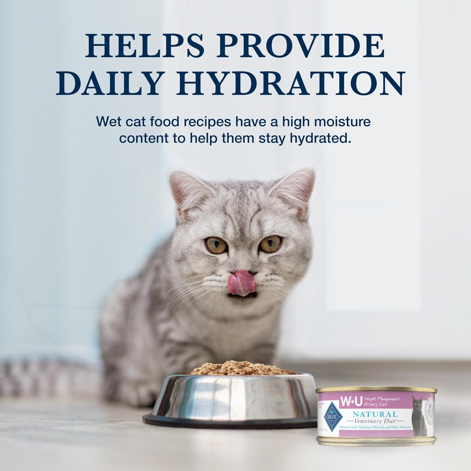 imageBlue Buffalo Natural Veterinary Diet WU Weight Management Urinary Care Wet Cat Food Veterinarians Prescription Required Chicken 55oz Cans 24 Count