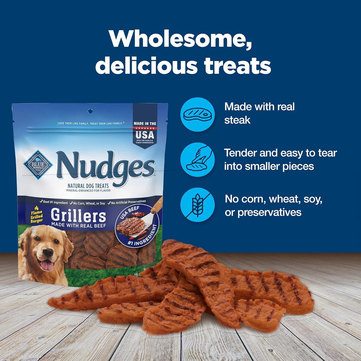 imageBlue Buffalo Nudges Grillers Natural Dog Treats Made in the USA with Real Chicken 16oz BagBeef