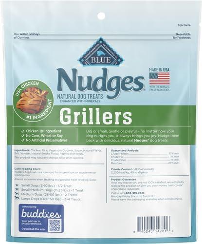 imageBlue Buffalo Nudges Grillers Natural Dog Treats Made in the USA with Real Chicken 16oz BagChicken