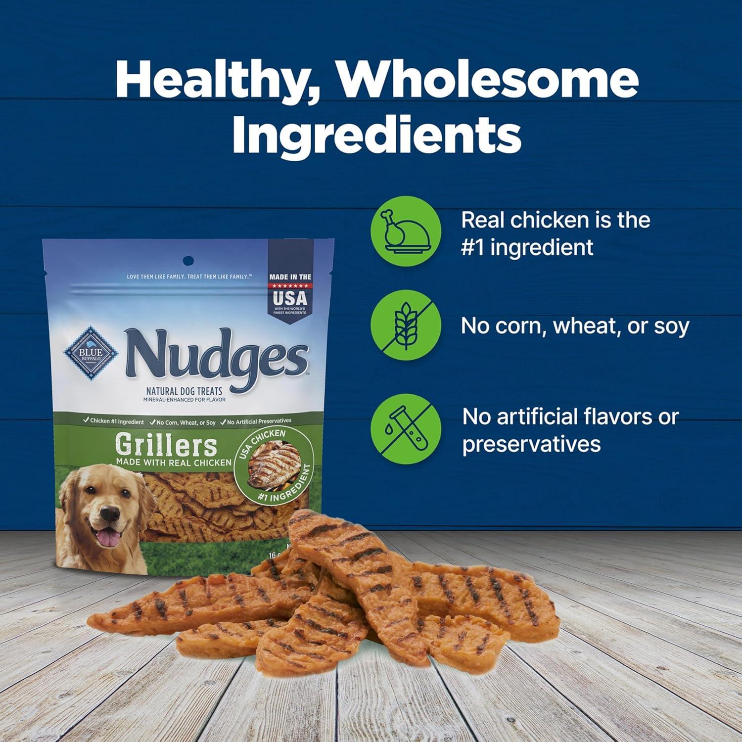 imageBlue Buffalo Nudges Grillers Natural Dog Treats Made in the USA with Real Chicken 16oz BagChicken