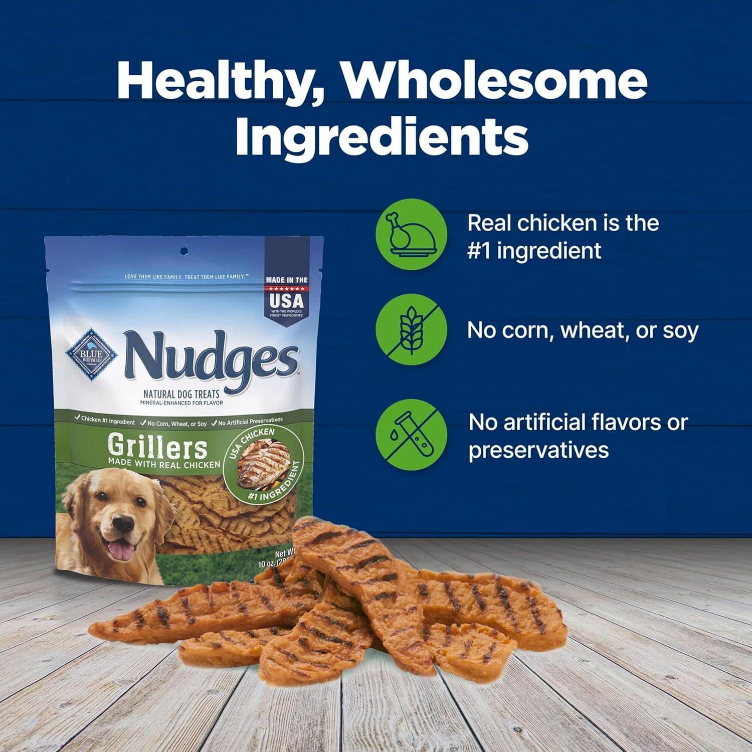 imageBlue Buffalo Nudges Grillers Natural Dog Treats Made in the USA with Real Chicken 16oz BagChicken