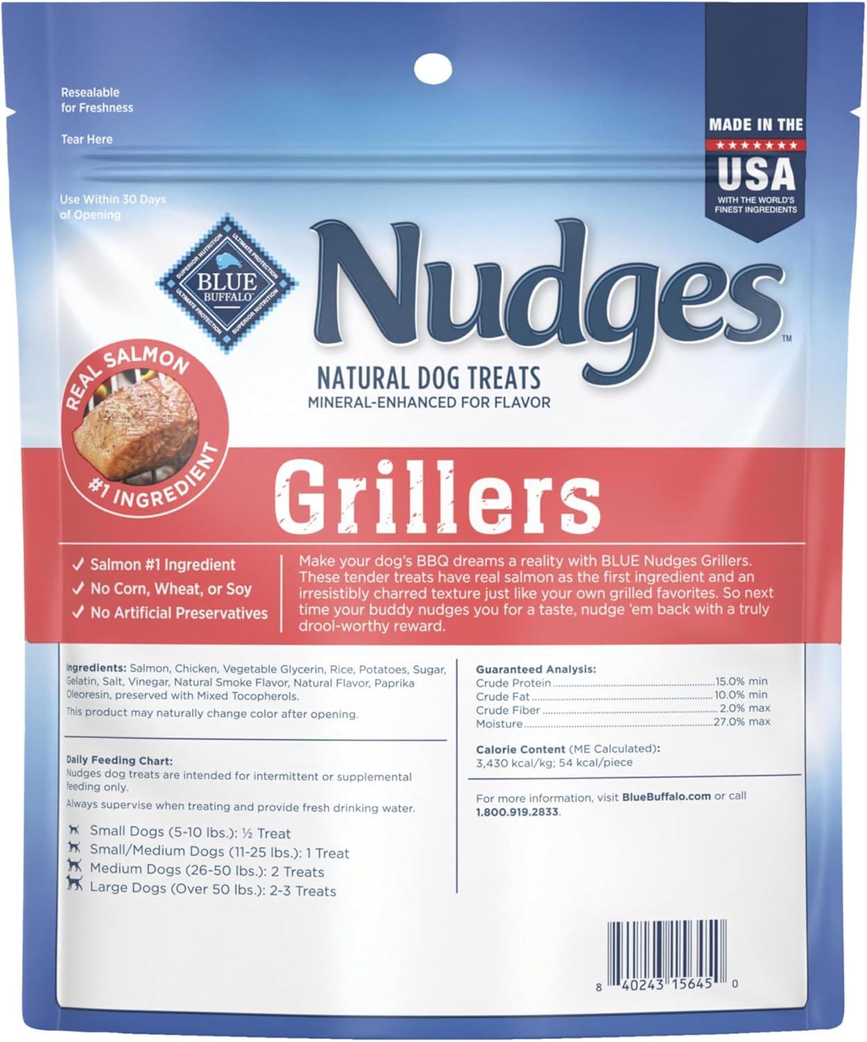 imageBlue Buffalo Nudges Grillers Natural Dog Treats Made in the USA with Real Chicken 16oz BagSalmon