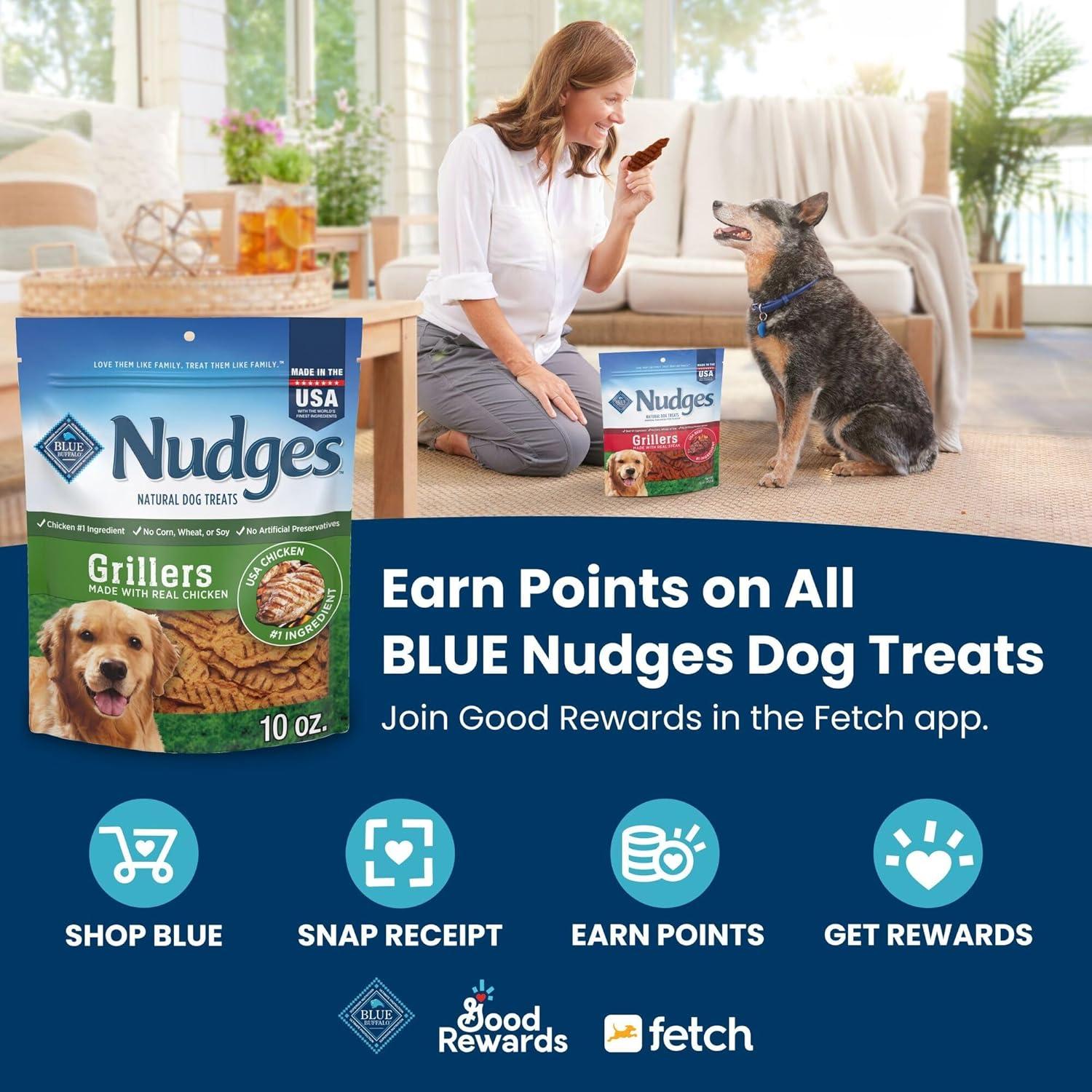 imageBlue Buffalo Nudges Grillers Natural Dog Treats Made in the USA with Real Chicken 16oz BagSteak
