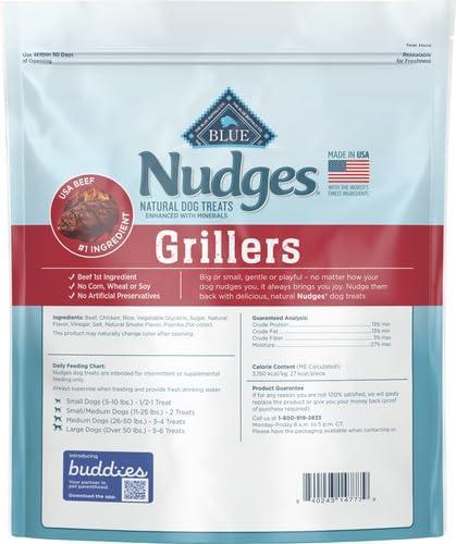 imageBlue Buffalo Nudges Grillers Natural Dog Treats Made in the USA with Real Chicken 16oz BagSteak