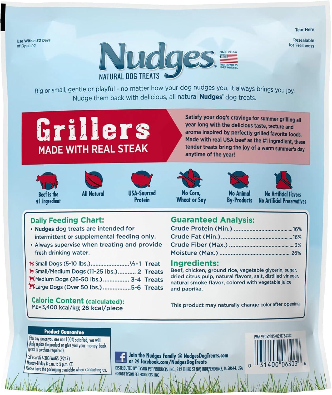 imageBlue Buffalo Nudges Grillers Natural Dog Treats Made in the USA with Real Steak 16oz BagBeef