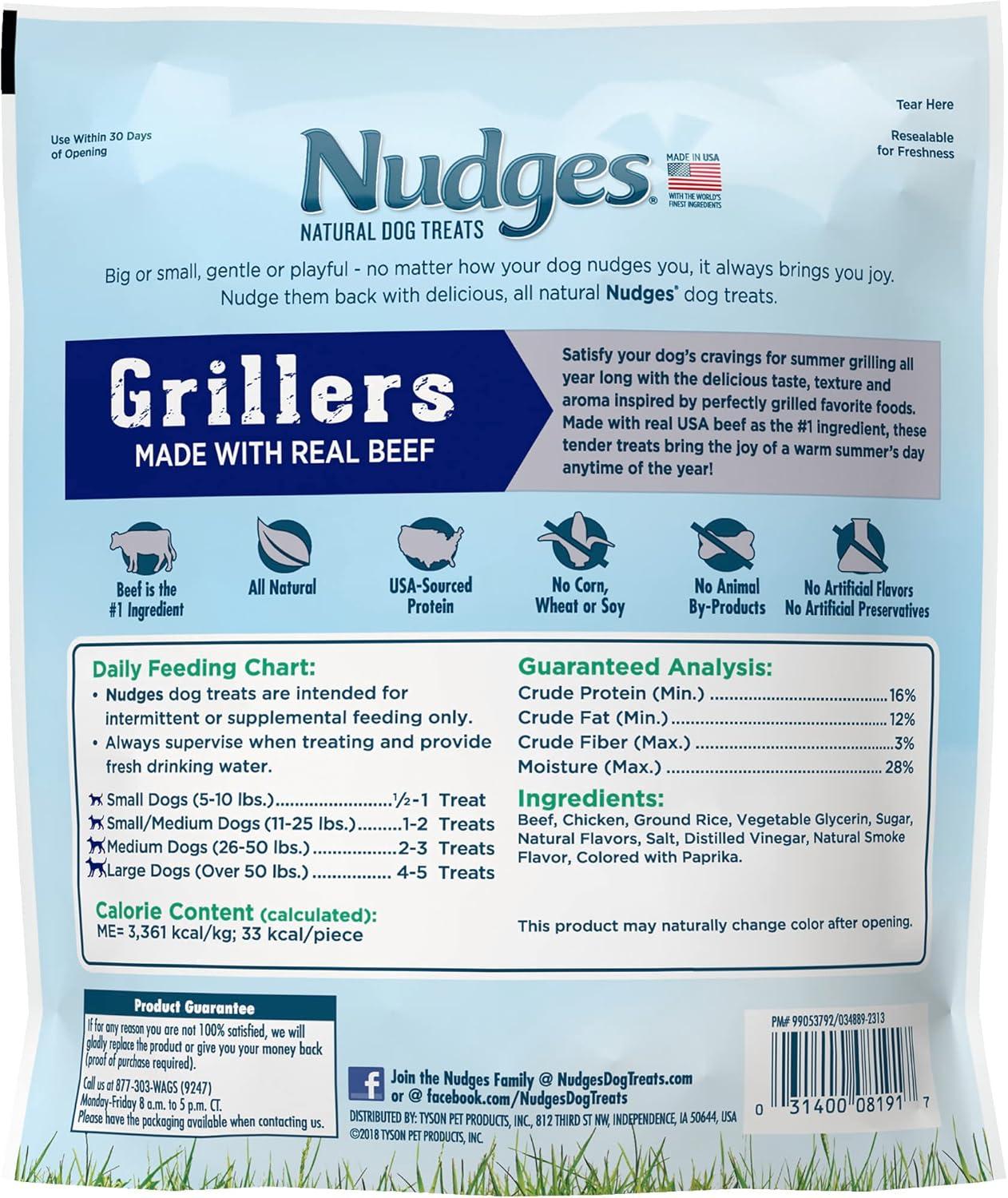 imageBlue Buffalo Nudges Grillers Natural Dog Treats Made in the USA with Real Steak 16oz BagBeef