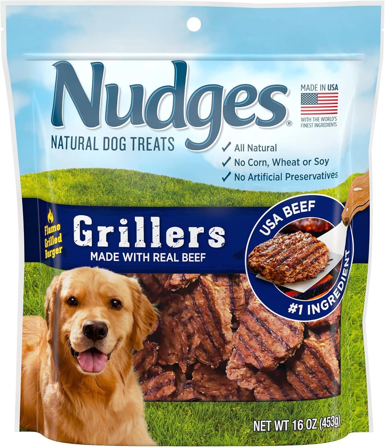 imageBlue Buffalo Nudges Grillers Natural Dog Treats Made in the USA with Real Steak 16oz BagBeef