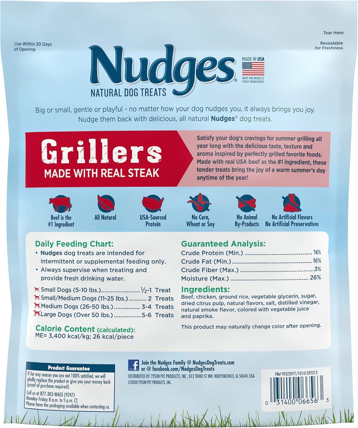 imageBlue Buffalo Nudges Grillers Natural Dog Treats Made in the USA with Real Steak 16oz BagChicken