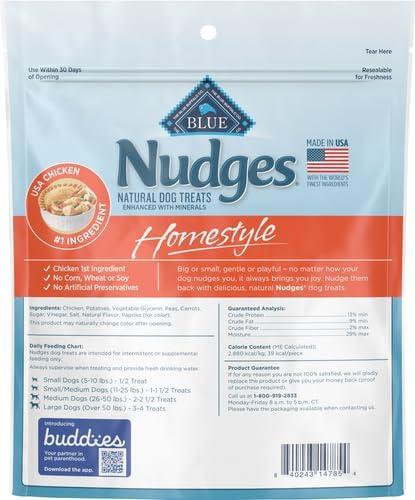 imageBlue Buffalo Nudges Grillers Natural Dog Treats Made in the USA with Real Steak 16oz BagChicken